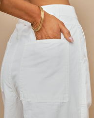 Popular Cotton Cargo Pants - White Oshnow