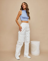 Popular Cotton Cargo Pants - White Oshnow