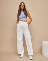 Popular Cotton Cargo Pants - White Oshnow