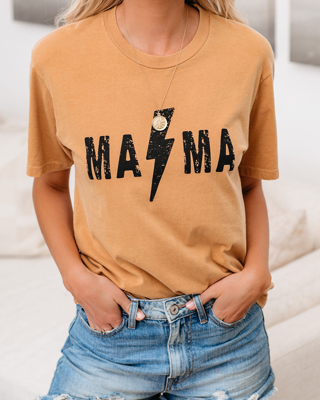 Power Of A Mama Cotton Bolt Tee Oshnow