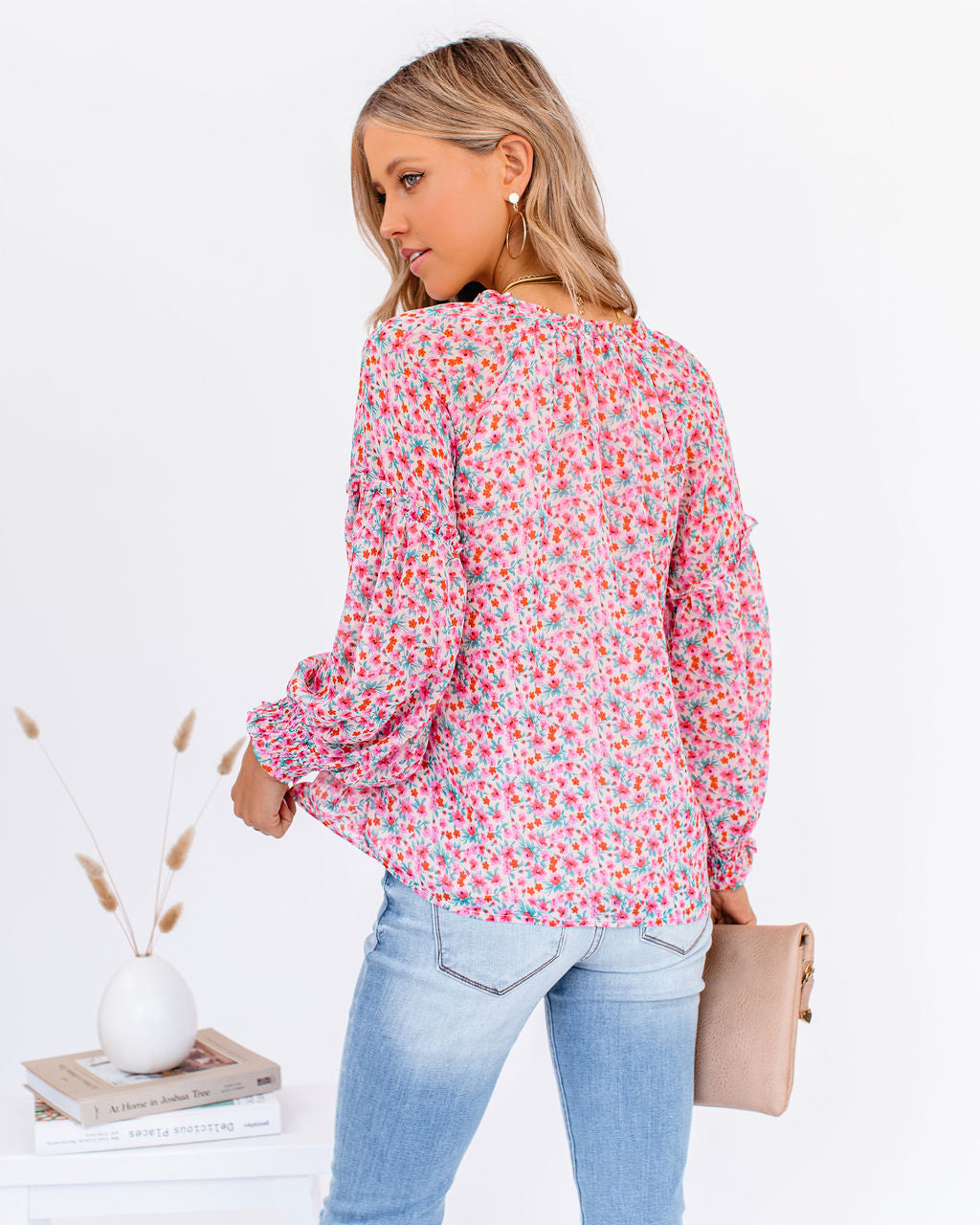 Predictions Floral Smocked Blouse Oshnow