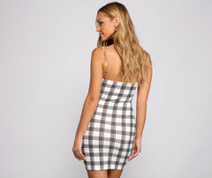 Preppy And Trendy Plaid Mini Dress Oshnow