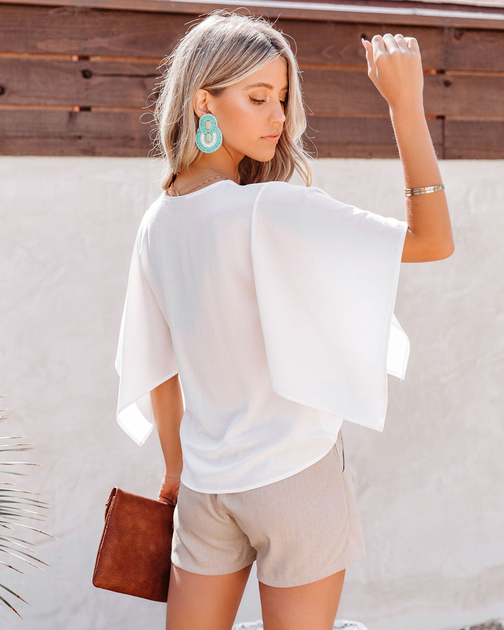 Presence Flutter Blouse - White Oshnow