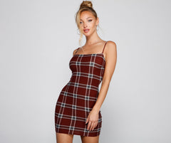 Pretty In Plaid Mini Dress Oshnow