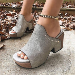 Print Heeled Sandals Oshnow