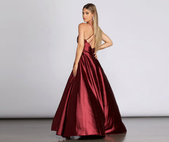 Priscilla Satin Evening Gown Oshnow