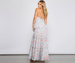 Quinn Formal Floral Ruffled A-Line Dress Oshnow