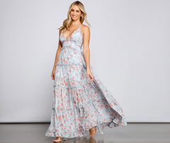 Quinn Formal Floral Ruffled A-Line Dress Oshnow