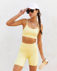 Rain Or Shine Sports Bra - Lemon  - SALE Oshnow