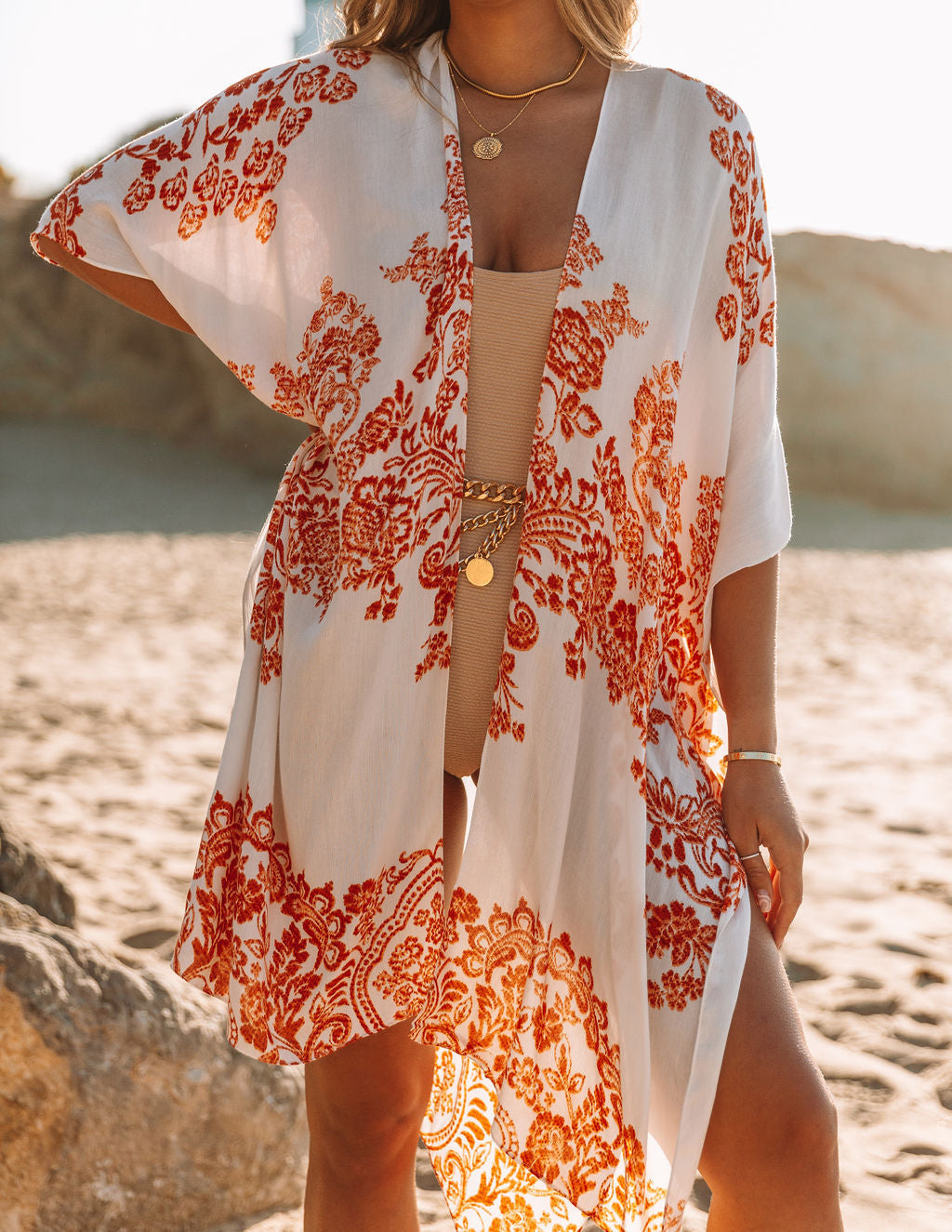 Rainstone Printed Kimono Oshnow