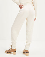 Rainy Day Glam Chenille Jogger Pants - Cream  - SALE Oshnow