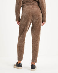 Rainy Day Glam Chenille Jogger Pants - Mocha Oshnow