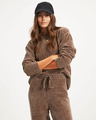 Rainy Day Glam Chenille Pullover Sweater - Mocha Oshnow