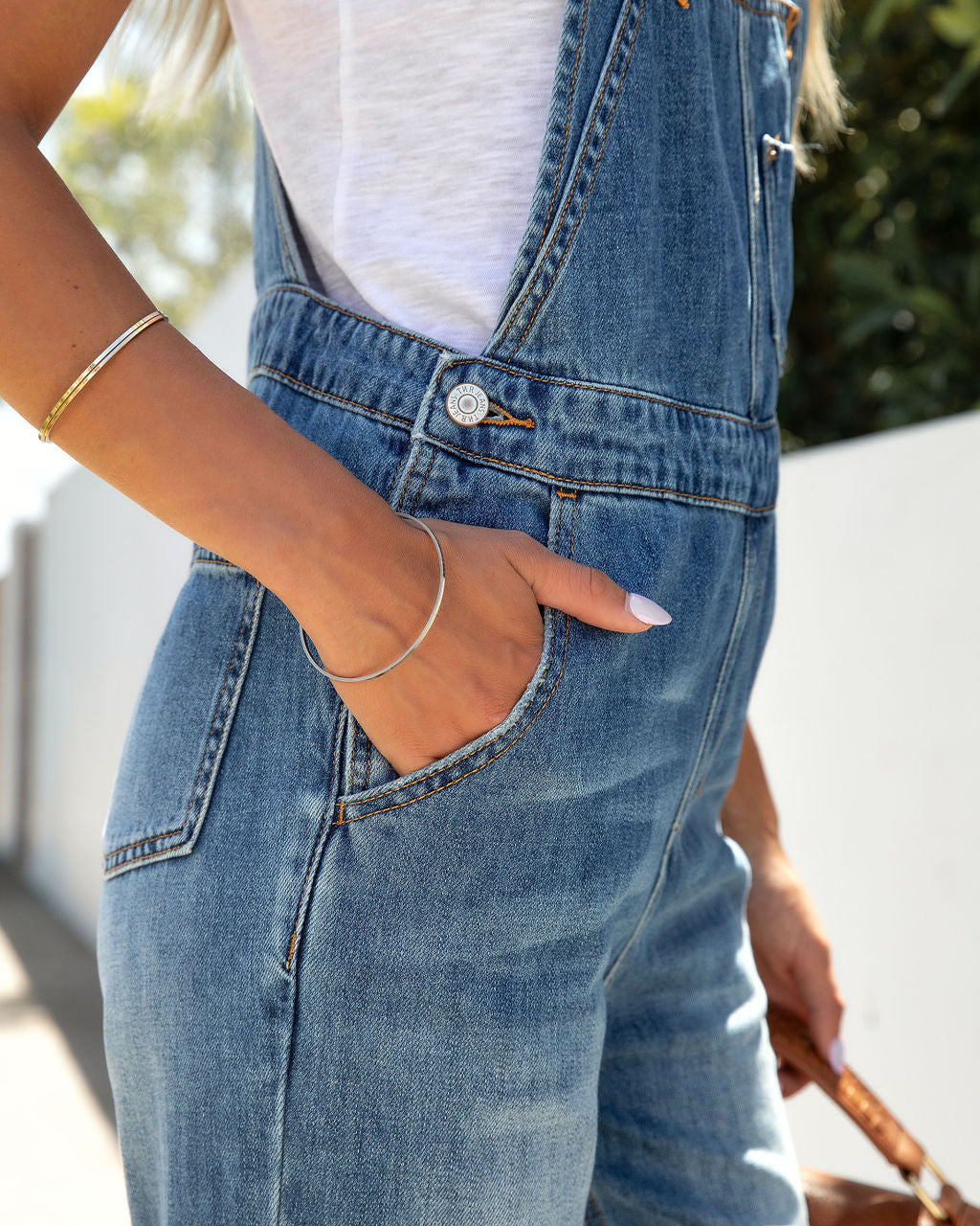 Raylee Pocketed Denim Overalls Oshnow