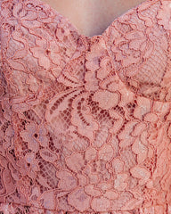 Ready To Mingle Cropped Lace Peplum Blouse - Blush Oshnow