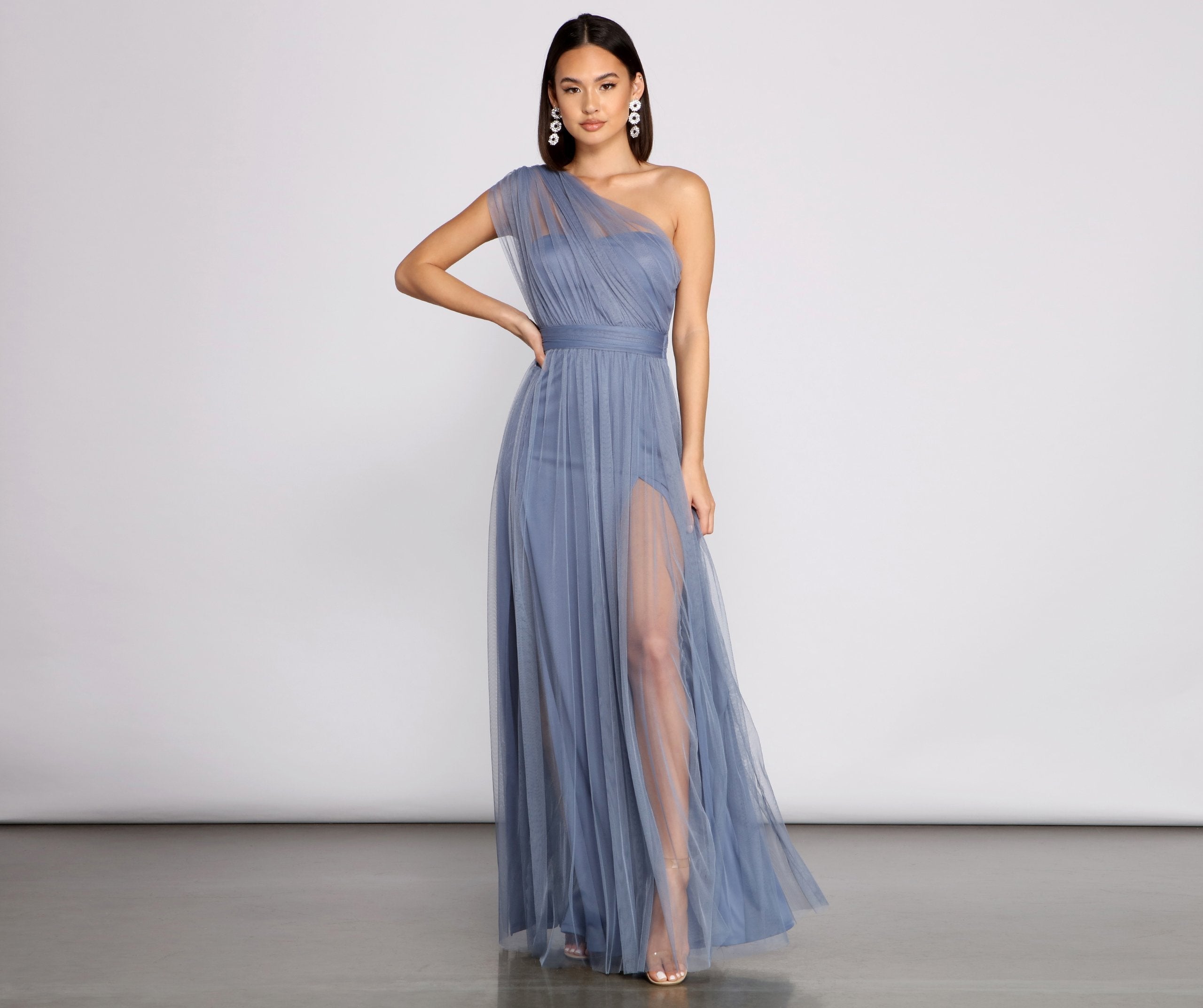 Rebecca Tulle A-Line Formal Dress Oshnow