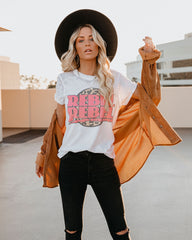 Rebel Rebel Cotton Blend Distressed Bowie Tee Oshnow