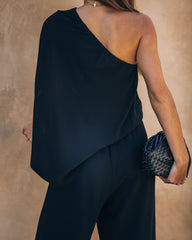 Recipe For Success One Shoulder Jumpsuit - Black Oshnow