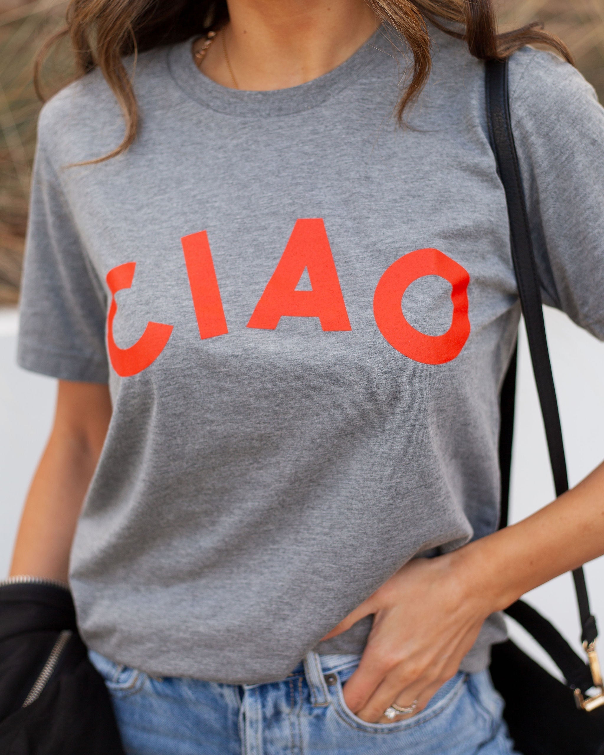 Red Ciao Cotton Blend Tee Oshnow