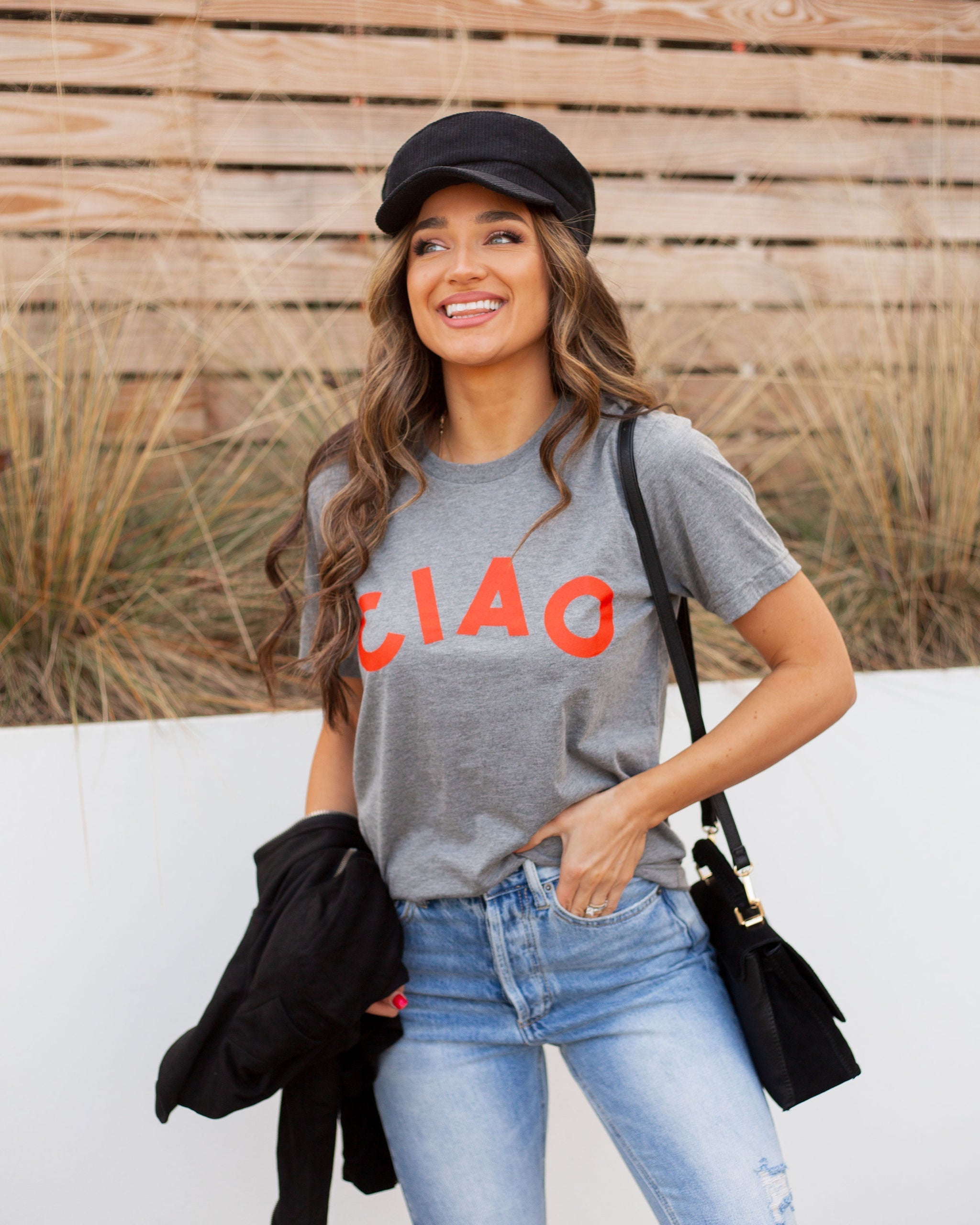 Red Ciao Cotton Blend Tee Oshnow