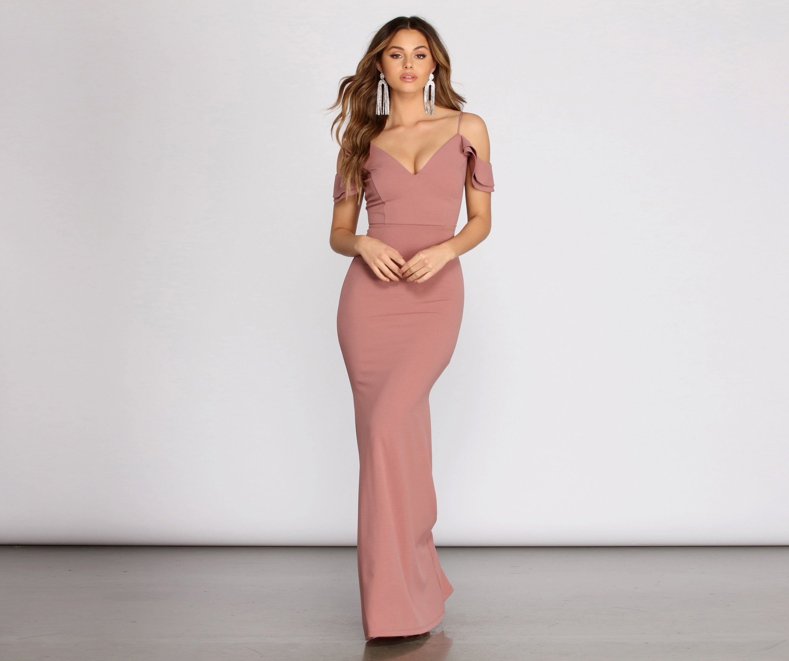 Reese Double Ruffle Off Shoulder Mermaid Dress Oshnow