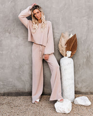 Rexa Wide Leg Knit Pants - Tan Oshnow