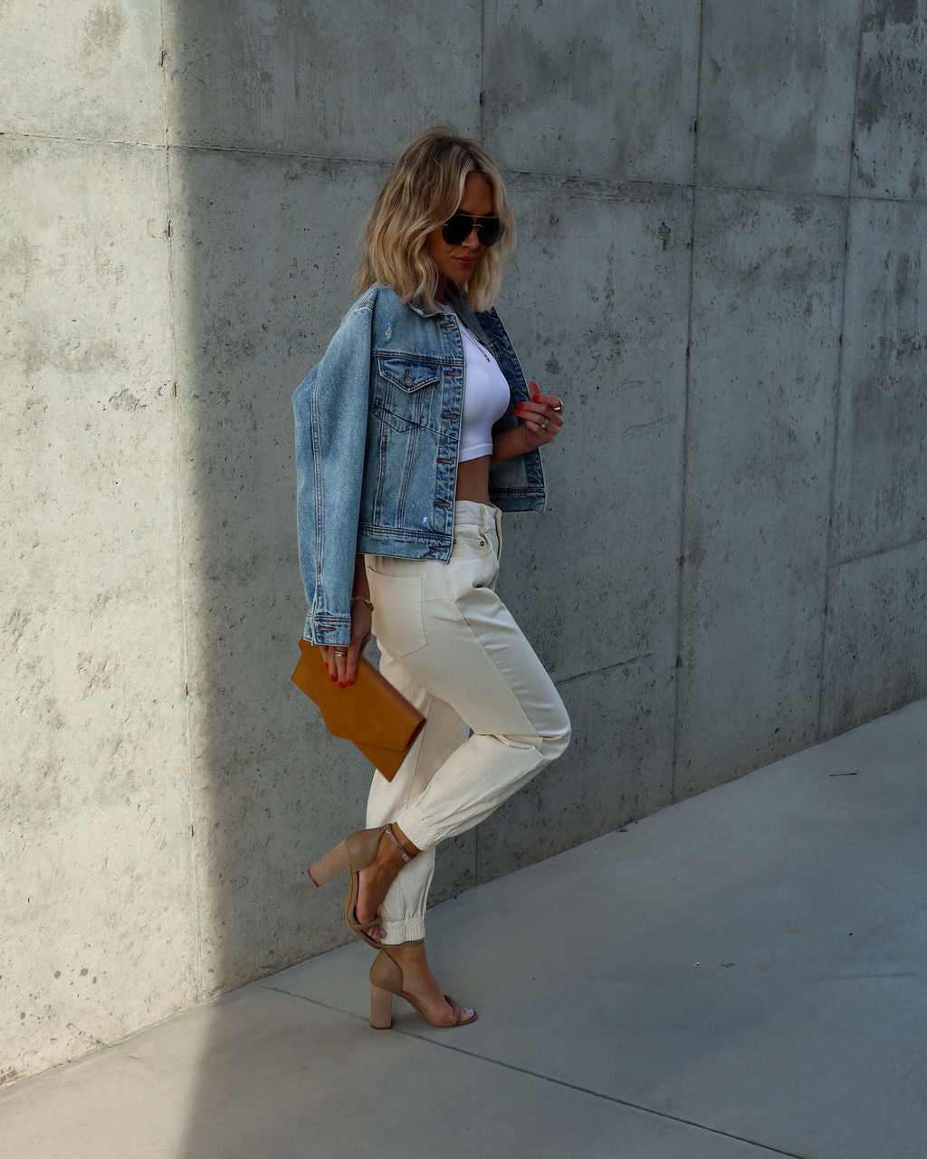 Rhode Island High Waisted Pocketed Pants - Cream Oshnow