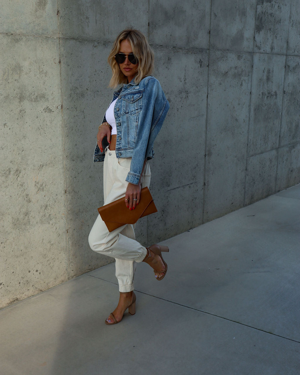 Rhode Island High Waisted Pocketed Pants - Cream Oshnow