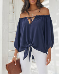 Rhodes Off The Shoulder Tie Blouse Oshnow