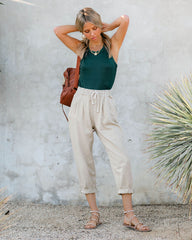 Richie Pocketed Relaxed Denim Trousers - Khaki Oshnow