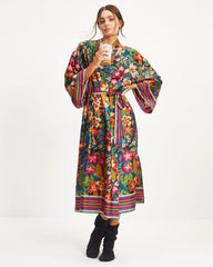Rio Satin Printed Kimono Robe Oshnow