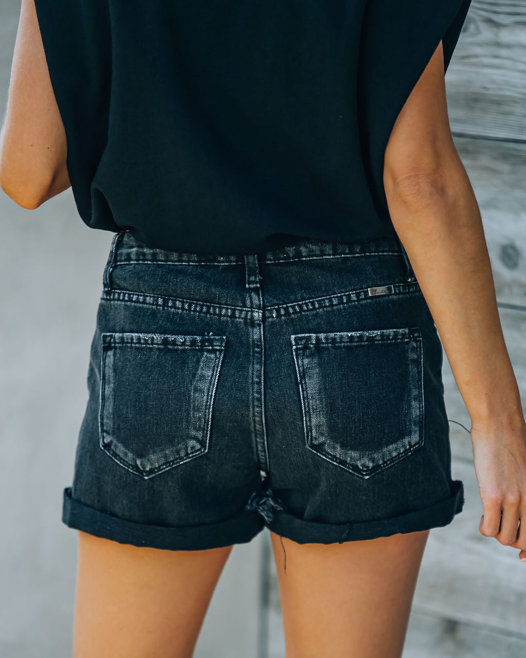 Riot High Rise Cuffed Denim Shorts Oshnow