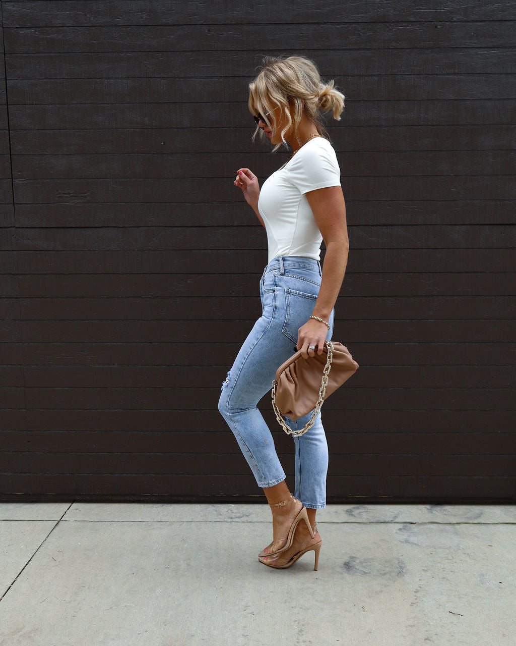 Risk Taker Cutout Bodysuit - White Oshnow