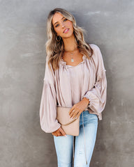 River Bend Peasant Blouse - Oatmeal Oshnow