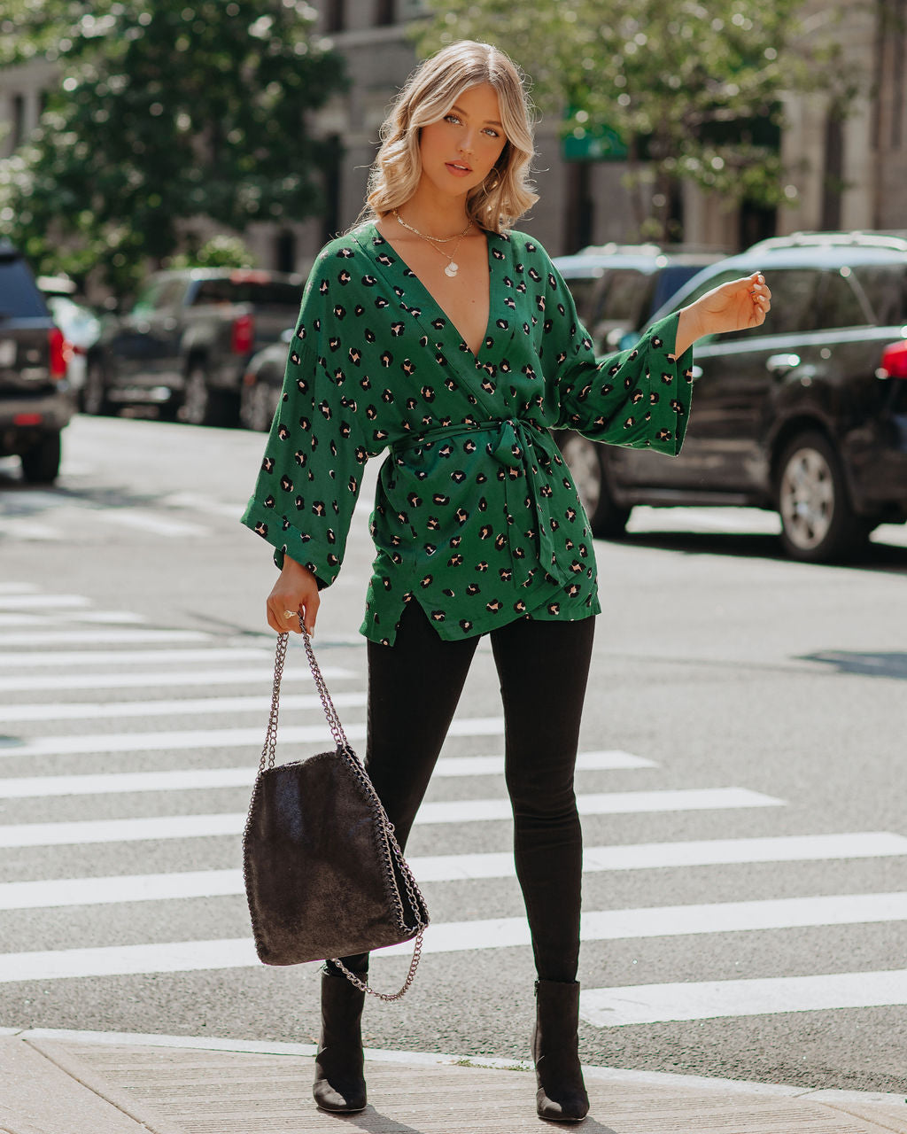 Roe Leopard Kimono Wrap Top Oshnow