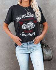 Rolling Thunder Speedway Cotton Motorcycle Tee Oshnow