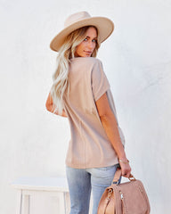 Rollins Striped Cotton Tee - Taupe Oshnow