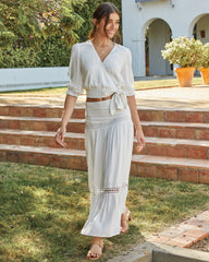 Rosemead Crochet Tiered Maxi Skirt Oshnow