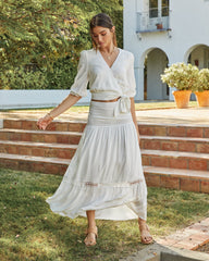 Rosemead Crochet Tiered Maxi Skirt Oshnow