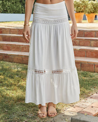 Rosemead Crochet Tiered Maxi Skirt Oshnow