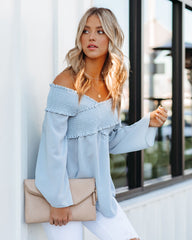Rosie Smocked Off The Shoulder Top - Waterlily Oshnow