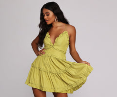 Ruffle Ride Skater Dress Oshnow