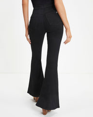 Sanderson High Rise Stretch Flare Jeans - Black Oshnow