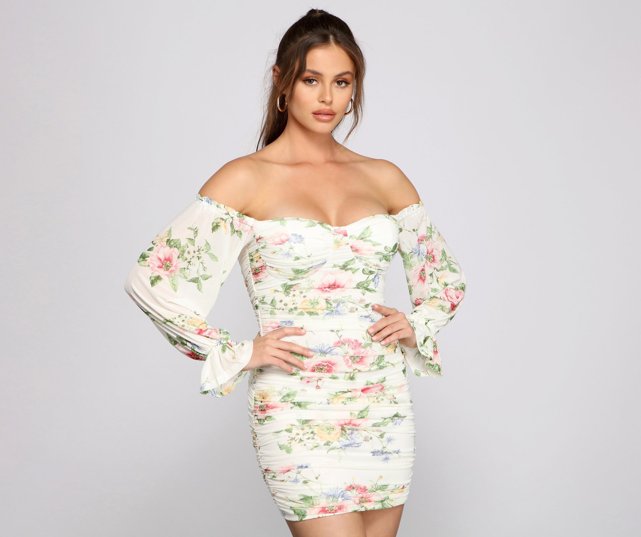 Say Yes To Florals Mesh Bodycon Oshnow