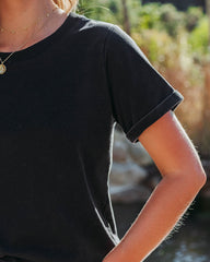 Saylor Cotton Blend Tee - Worn Black Oshnow