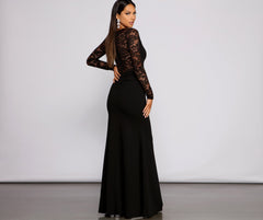 Scarlett Formal High Slit Lace Mermaid Dress Oshnow