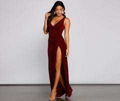 Serena Formal High Slit Lurex Dress Oshnow