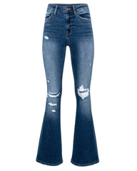 Shelly Distressed Flare Denim - SALE Oshnow