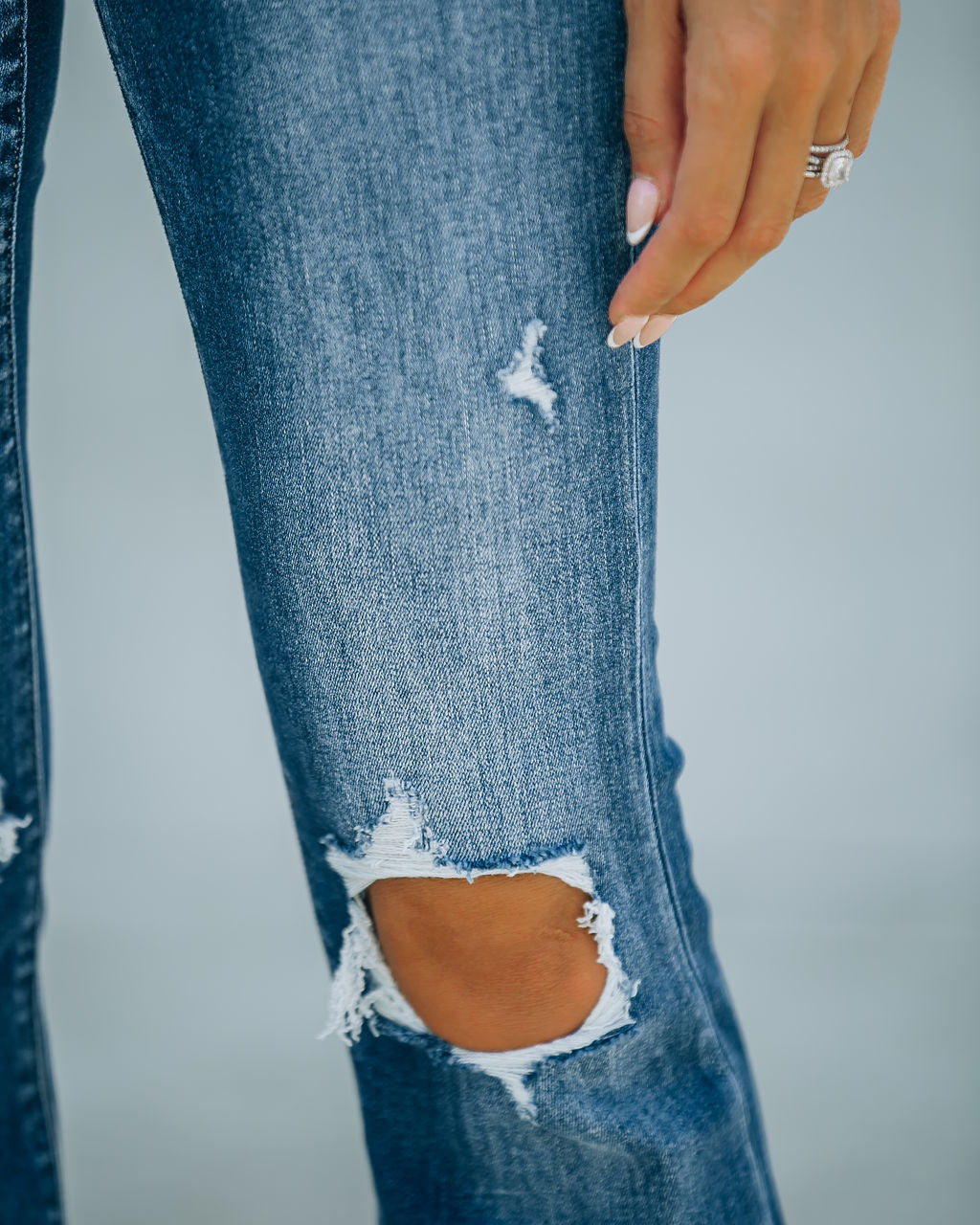 Shelly Distressed Flare Denim - SALE Oshnow