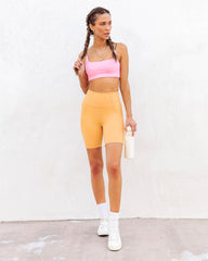 Sherbet Biker Shorts - Mango  - SALE Oshnow